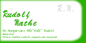 rudolf mathe business card